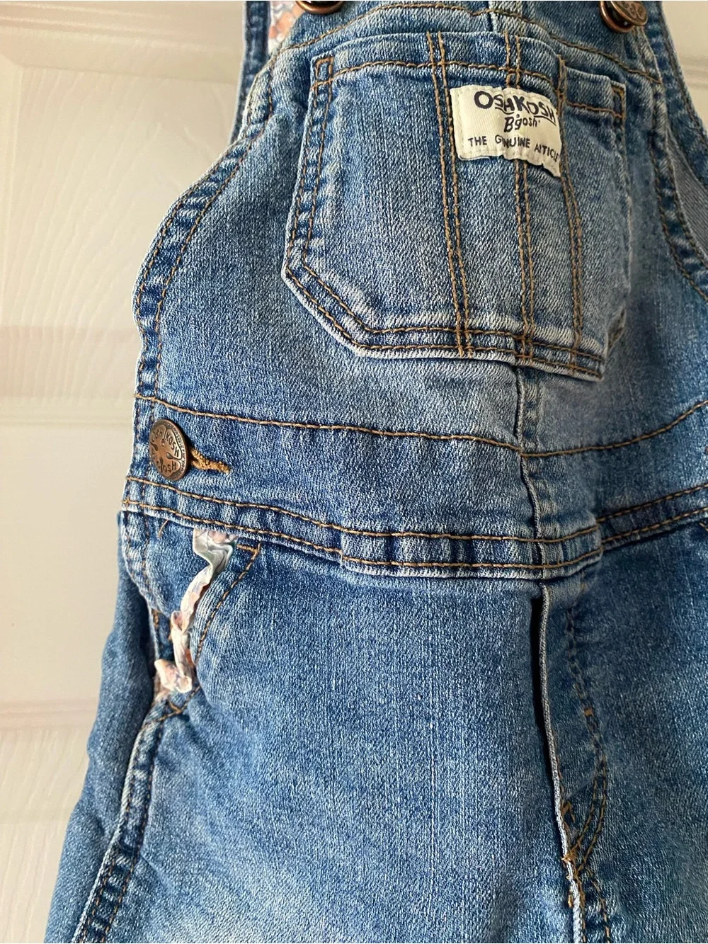 Oshkosh Vestback Overalls Floral Ruffles Size 2T